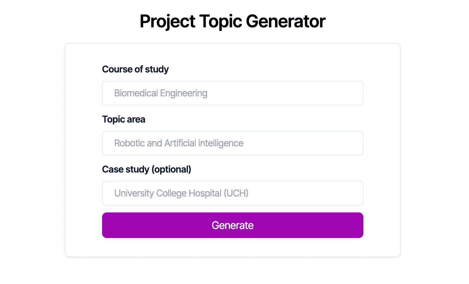 Topic Generation Demo